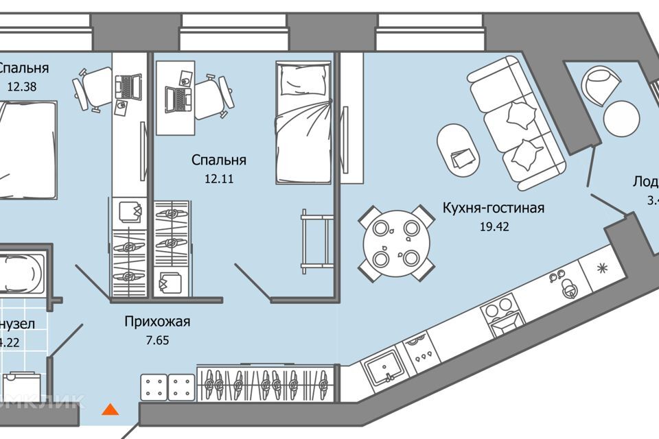 квартира г Ульяновск р-н Засвияжский Засвияжский район, городской округ Ульяновск фото 1