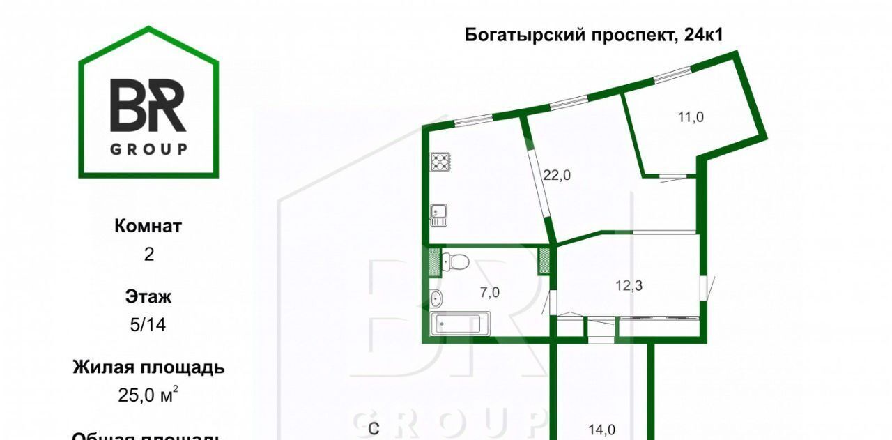 квартира г Санкт-Петербург метро Комендантский Проспект пр-кт Богатырский 24к/1 фото 2