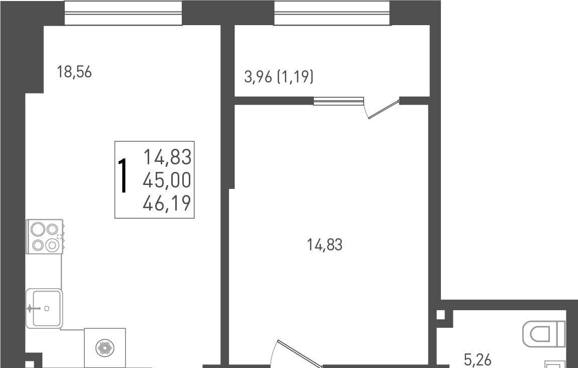 квартира г Краснодар р-н Прикубанский ЖК Югге фото 1