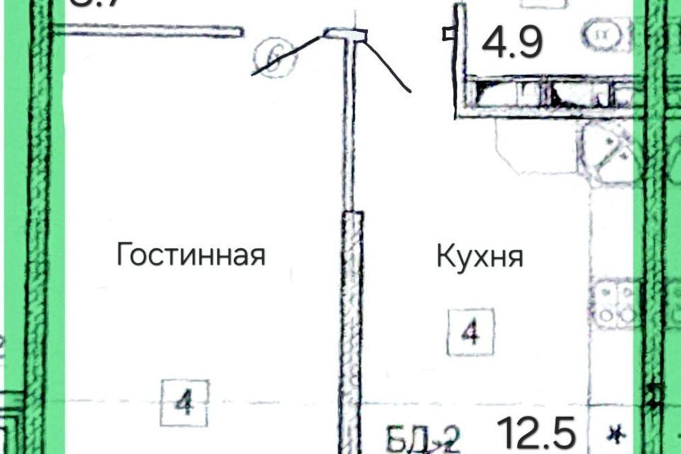 квартира г Краснодар р-н Центральный ул Ставропольская 336/6 муниципальное образование Краснодар фото 6