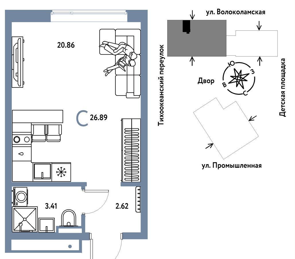 квартира г Тюмень р-н Центральный ул Мельникайте 42 ЖК «Страна.Прибрежная» корп. 1 фото 1