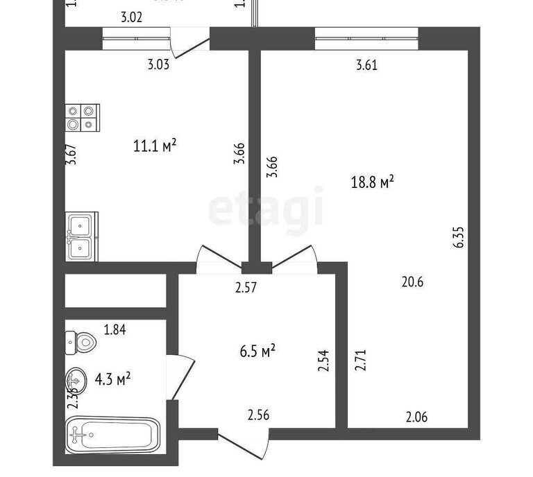 квартира г Стерлитамак пр-кт Октября 38 ЖК «Новый город» фото 11