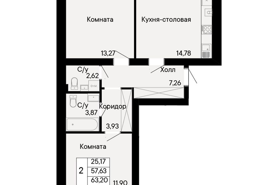 квартира г Ростов-на-Дону р-н Октябрьский пер Бориславский 47 Ростов-на-Дону городской округ фото 1