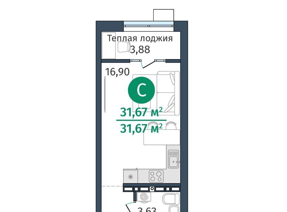 квартира р-н Тюменский д Дударева Гринвуд жилой комплекс фото 1