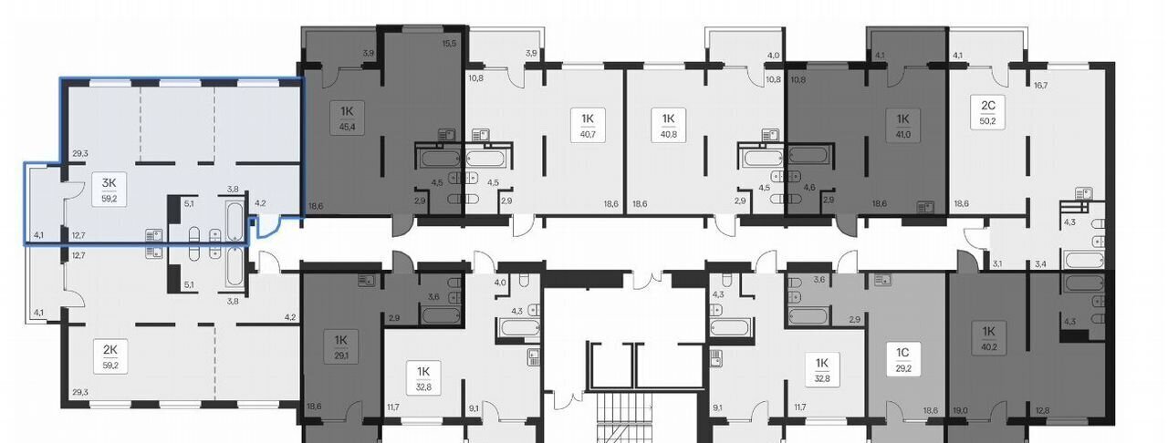 квартира г Новосибирск р-н Калининский ул Игарская 3 секц. 3. 1 фото 7