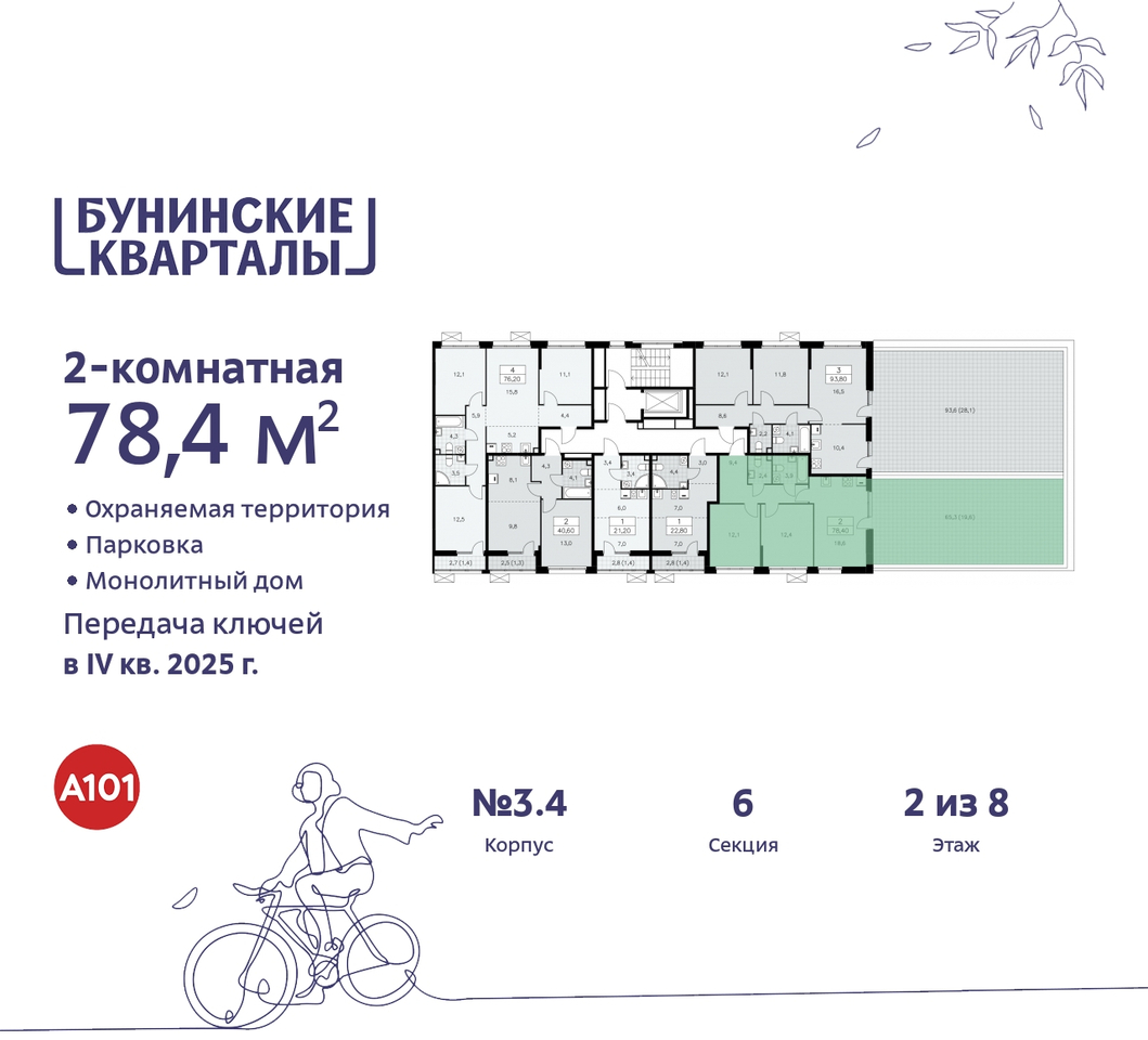 квартира г Москва п Сосенское пр-кт Куприна 2 ЖК Бунинские Кварталы метро Улица Горчакова метро Коммунарка Сосенское, Ольховая, Бунинская аллея фото 2