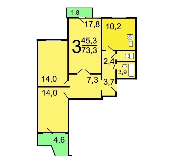 квартира г Москва метро Улица Академика Янгеля ш Варшавское 152к/3 фото 3