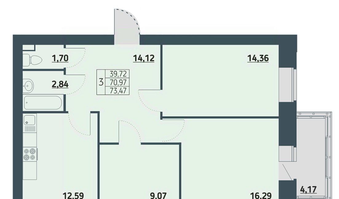 квартира г Красноярск р-н Советский ул Светлова 12 фото 1