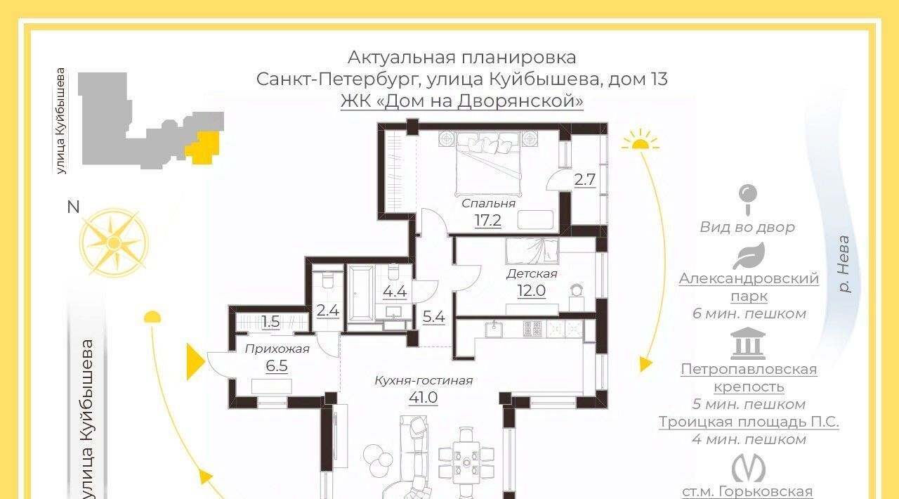 квартира г Санкт-Петербург метро Горьковская ул Куйбышева 13 фото 2