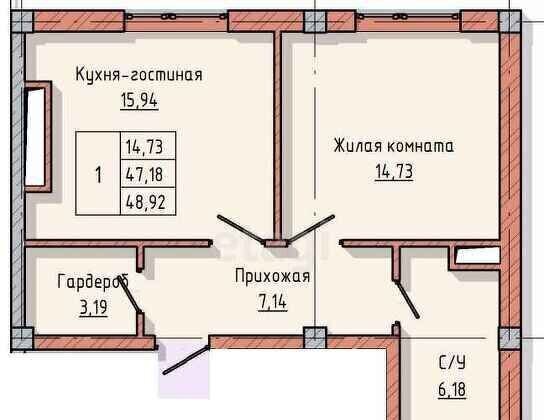 квартира г Нальчик Горная ул Байсултанова 28 фото 6