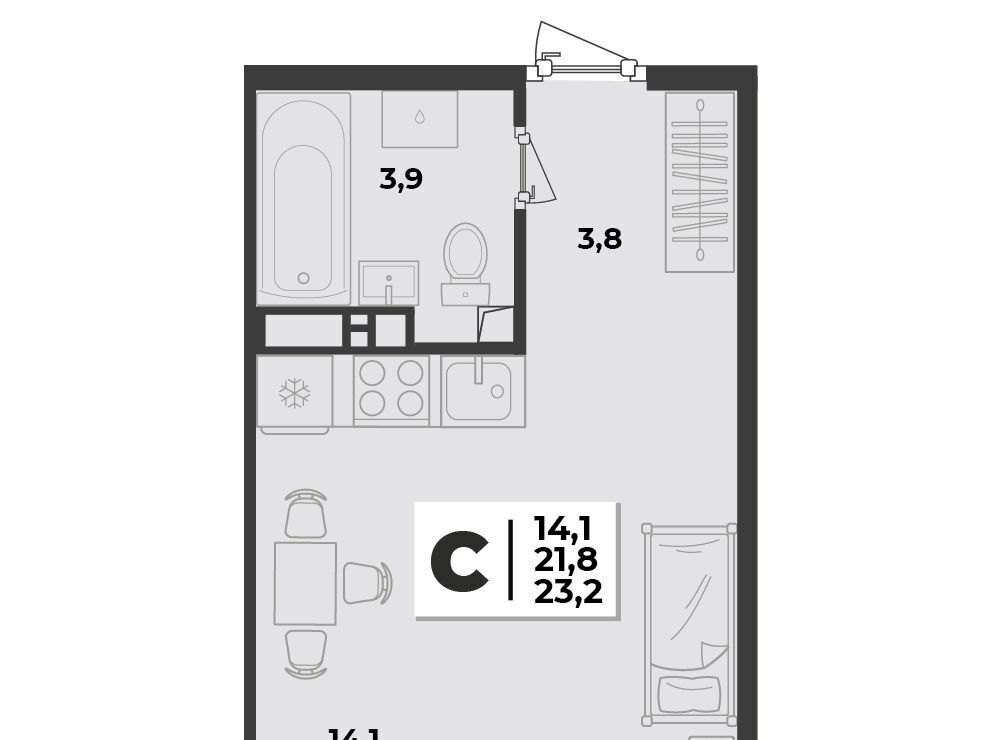 квартира г Краснодар р-н Центральный ЖК «Лето» фото 1