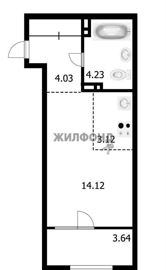 квартира г Новосибирск р-н Октябрьский Золотая Нива ул Выборная 133/1 ЖК Астон.Геометрия фото 4