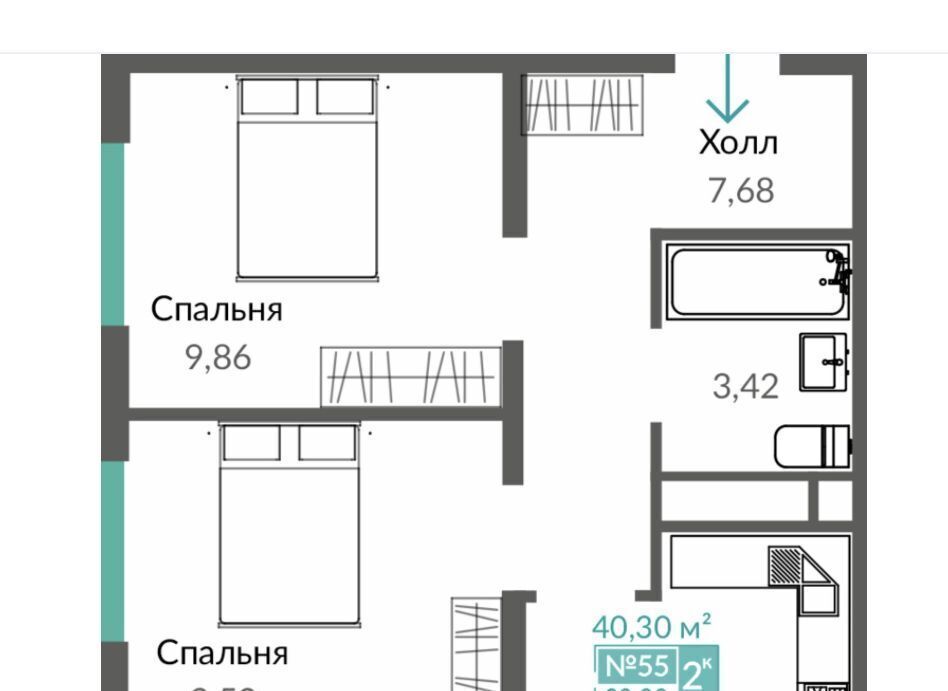 квартира г Симферополь р-н Киевский пр-кт Александра Суворова 1 фото 2