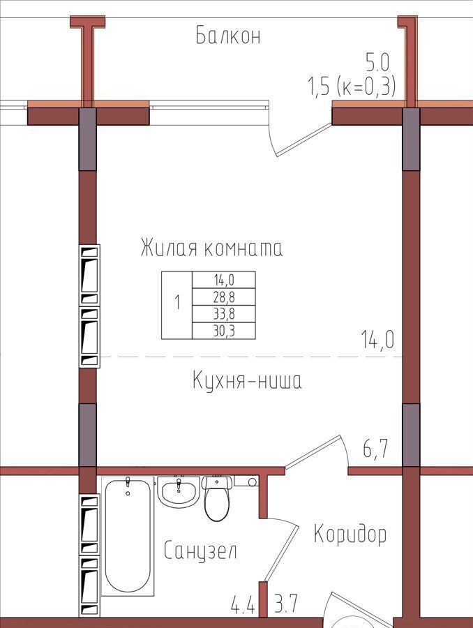 квартира г Калининград р-н Центральный ул Дубовая аллея 2 ЖК «Теодор Кроне» корп. 1, д. 3А фото 1