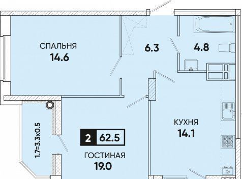 квартира г Ростов-на-Дону р-н Пролетарский ул Береговая 117бс/7 фото 17