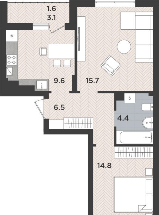 квартира г Калининград р-н Московский ул Тихорецкая 16ак/3 фото 1