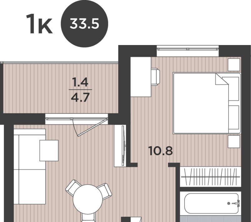 квартира г Калининград р-н Московский ул Тихорецкая 16ак/3 фото 1