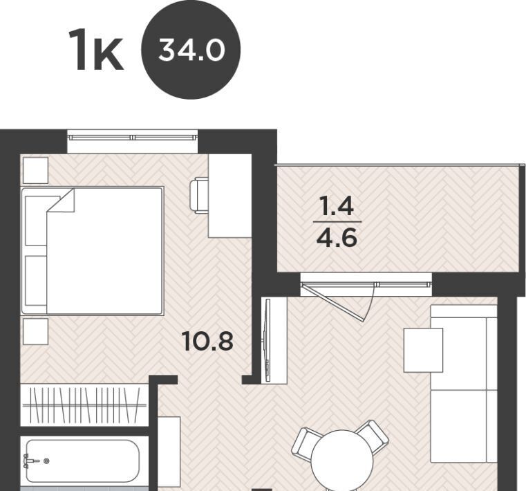 квартира г Калининград р-н Московский ул Тихорецкая 16ак/3 фото 1