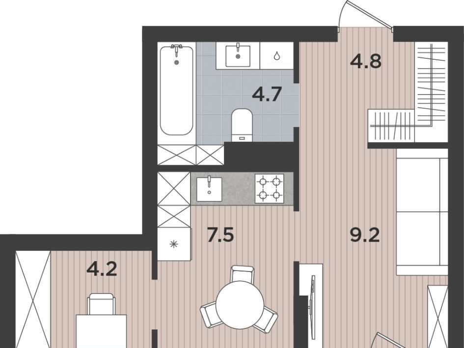 квартира г Калининград р-н Московский ул Тихорецкая 16ак/3 фото 1