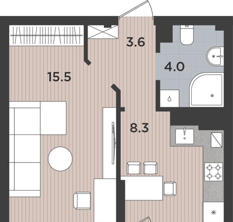 квартира г Калининград р-н Московский ул Тихорецкая 16ак/3 фото 1