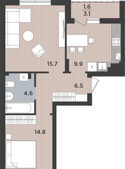 квартира г Калининград р-н Московский ул Тихорецкая 16ак/3 фото 1