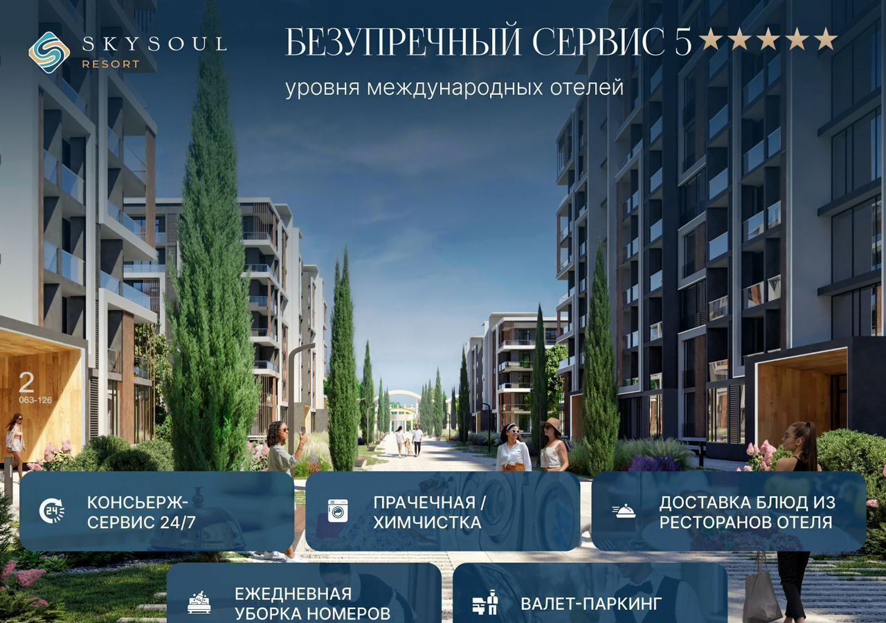 квартира г Феодосия пгт Коктебель Туристическо-рекреационного комплекс «SkySoul Resort» р-н автозаправки «Химсбытторг», стр. 7 фото 8