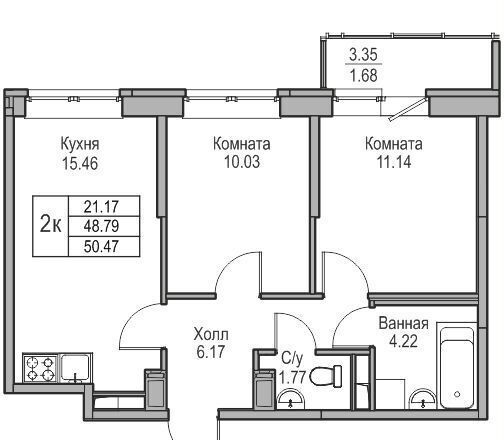 квартира г Санкт-Петербург р-н Приморский ул 3-я Конная Лахта 9 ЖК «Юнтолово» округ Лахта-Ольгино фото 2