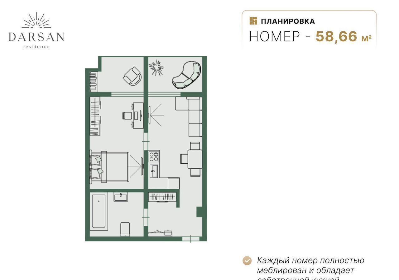 квартира г Ялта ул Войкова МФК «Резиденция Дарсан» з/у. 39А, корп. 3 фото 2