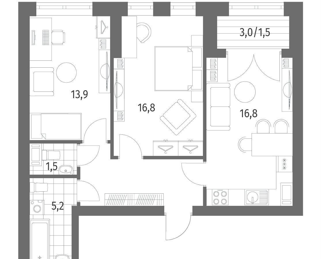 квартира г Санкт-Петербург метро Академическая ул Академика Константинова 8 фото 2