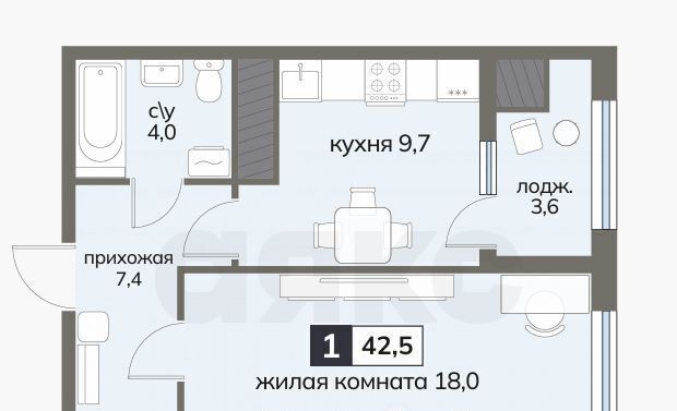 квартира г Ставрополь р-н Ленинский ул Серова 468/3 фото 2