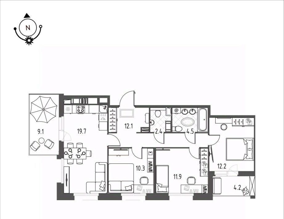 квартира г Омск р-н Кировский микрорайон Зелёная Река 11 фото 1