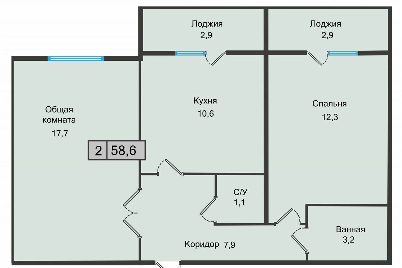 квартира г Железноводск ул Октябрьская 96г блок-секция 1 фото 2