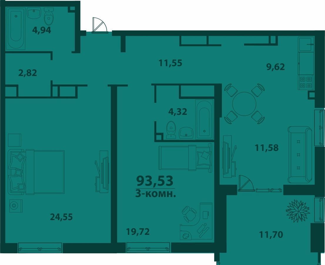 квартира г Ульяновск р-н Засвияжский ул Аблукова 4 ЖК «‎Аквамарин 2» фото 2