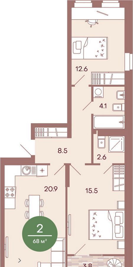 квартира г Пенза р-н Железнодорожный ул Измайлова 38 корп. 3 фото 1