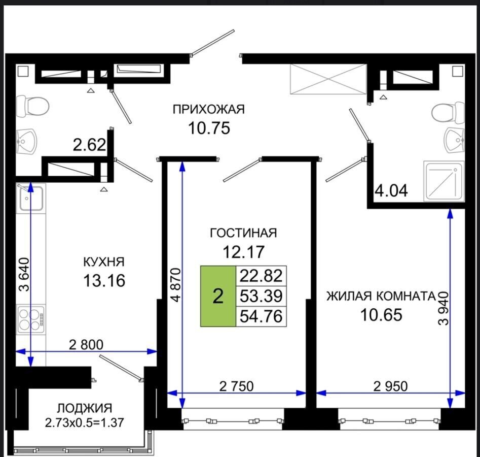 квартира г Ростов-на-Дону р-н Октябрьский пер Элеваторный ЖК «Октябрь Парк» поз. 1. 1 фото 2