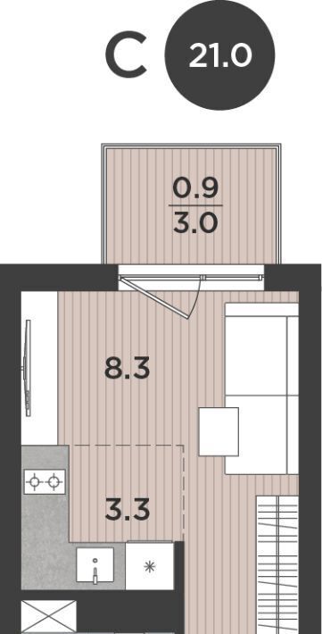 квартира г Калининград р-н Московский ул Тихорецкая 16ак/3 фото 1