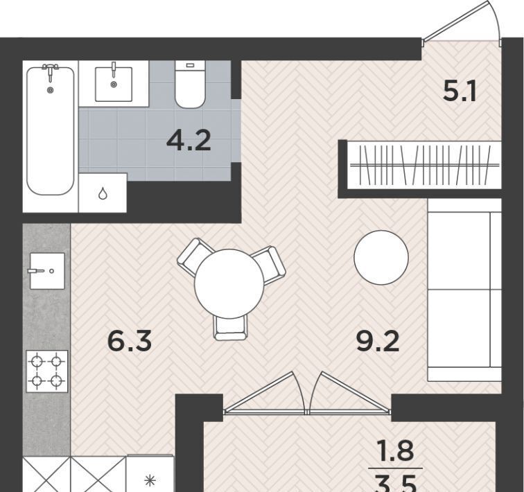 квартира г Калининград р-н Московский ул Тихорецкая 16ак/3 фото 1