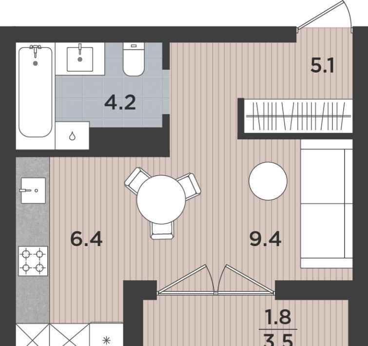 квартира г Калининград р-н Московский ул Тихорецкая 16ак/3 фото 1