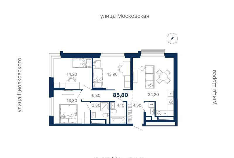 квартира г Екатеринбург р-н Ленинский Чкаловская ул Циолковского 4 фото 1