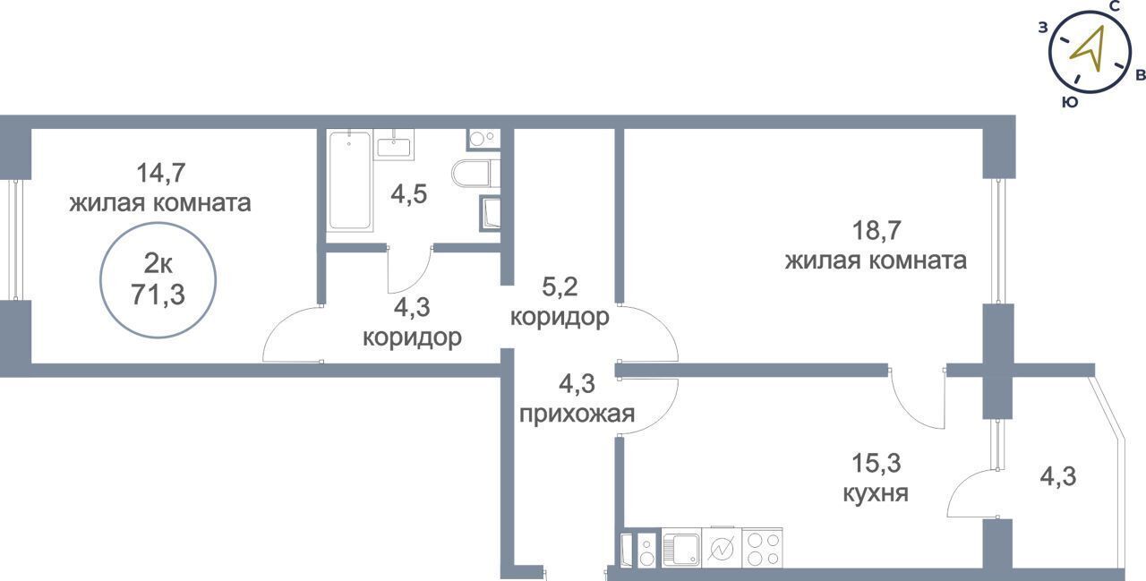 квартира г Нефтеюганск мкр 17-й 9 фото 1