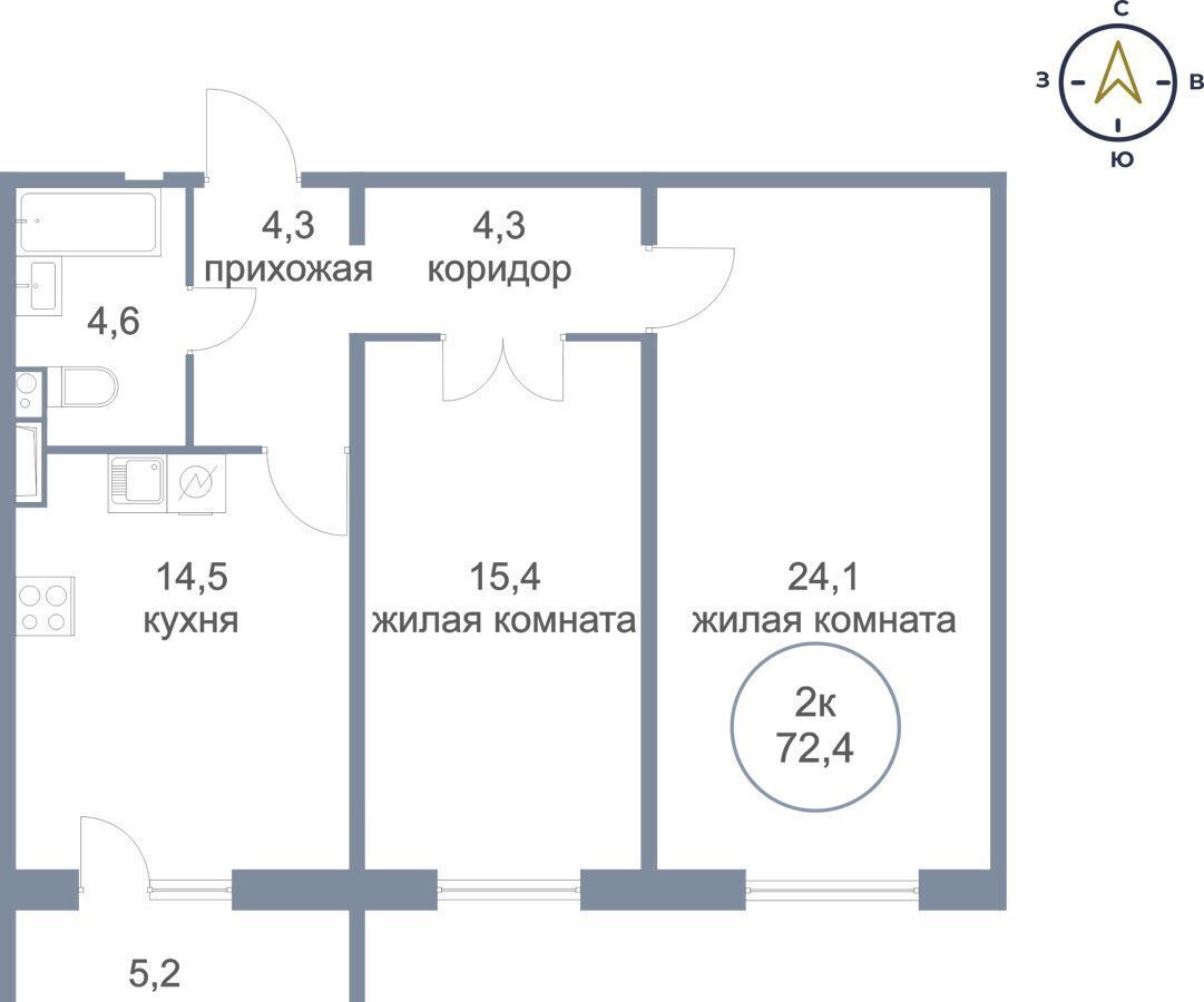 квартира г Сургут р-н Восточный тракт Югорский 54/2 фото 1