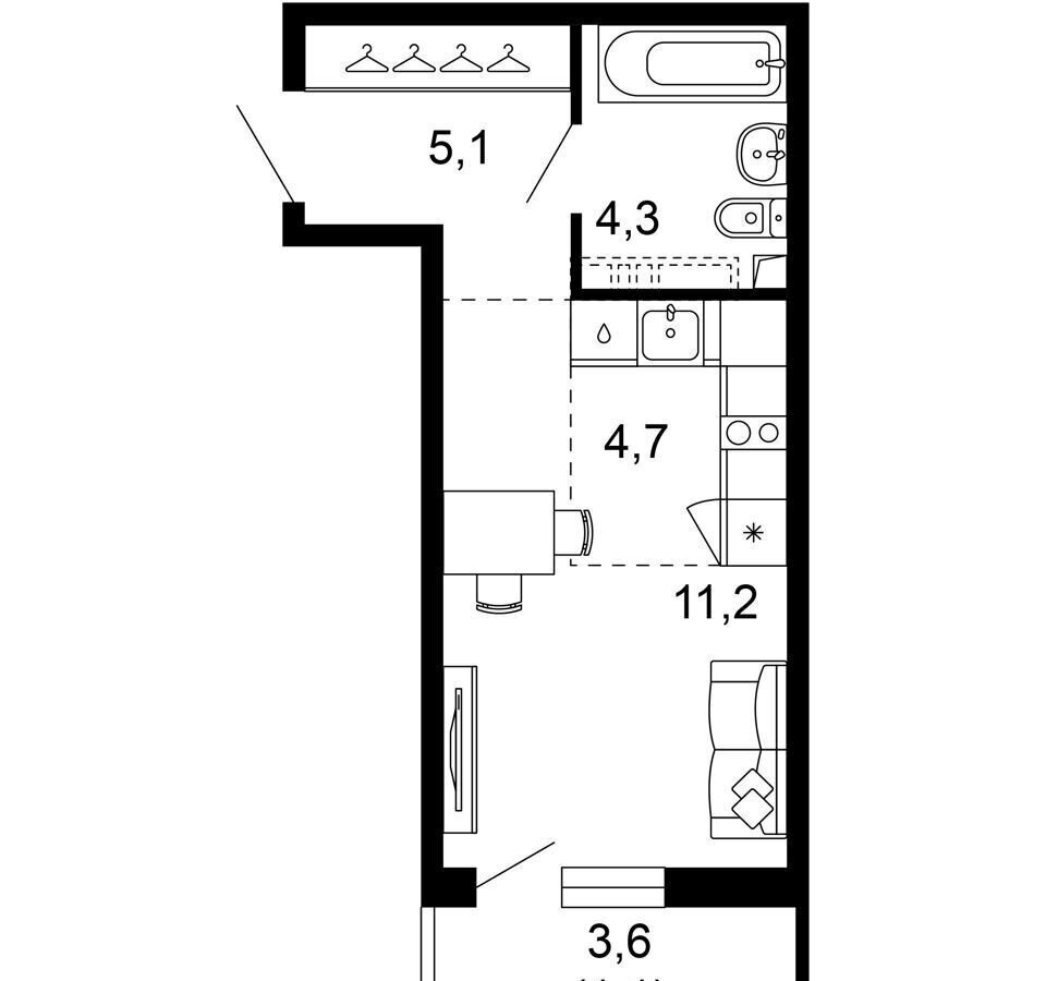 квартира г Сочи р-н Адлерский ул Искры 1 д. 66/10 фото 11