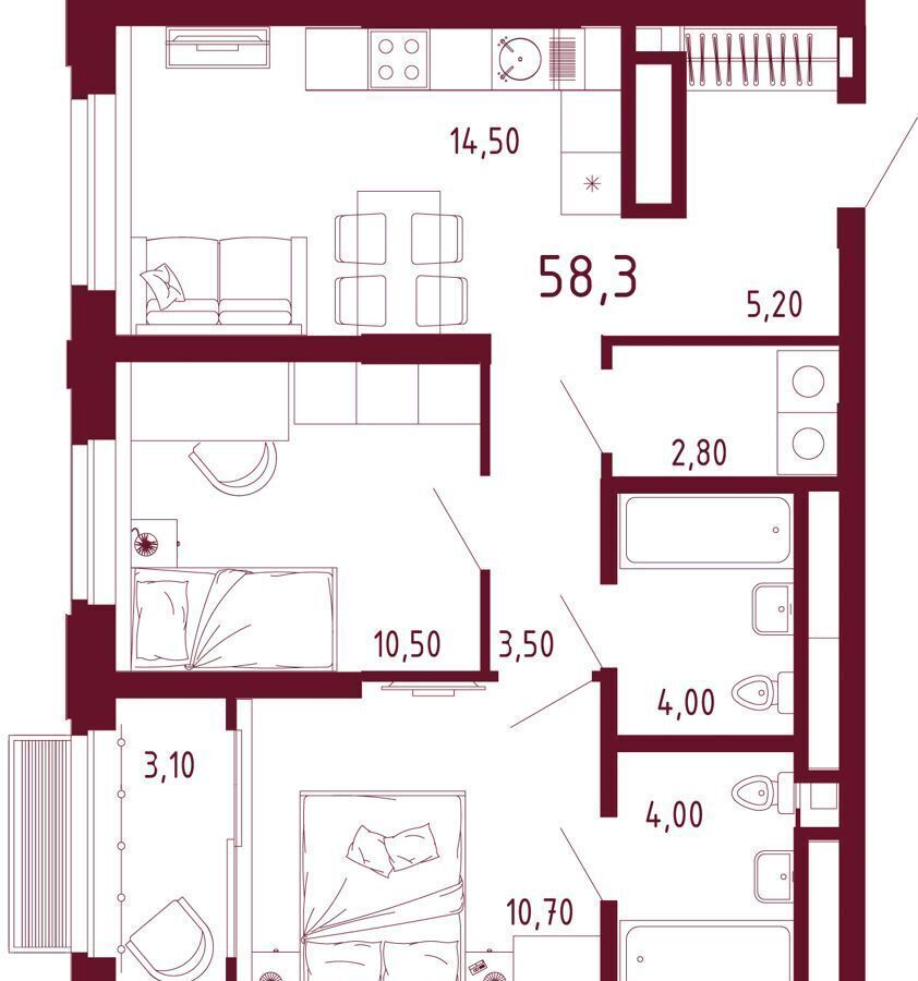 квартира г Екатеринбург Чкаловская ул. Айвазовского, д. 52 фото 1