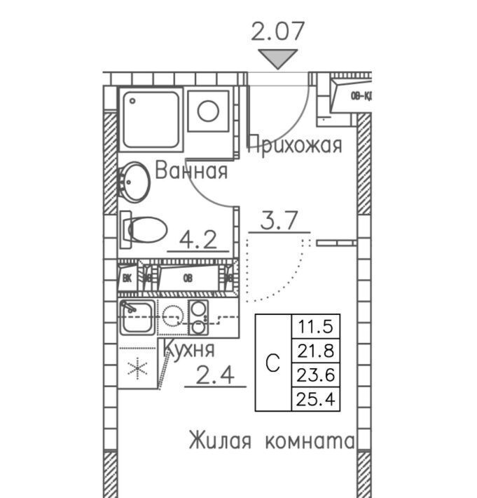 квартира г Владивосток р-н Ленинский ул Расула Гамзатова 7к/1 фото 1