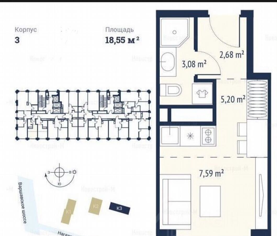 квартира г Москва метро Нагатинская ул Нагатинская 3 фото 10