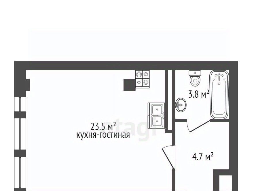 квартира г Тюмень р-н Калининский ул Чернышевского 2бк/11 фото 3