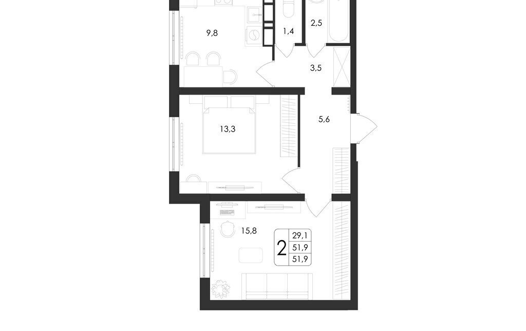 квартира г Воронеж ул Шишкова 140б/21 фото 1