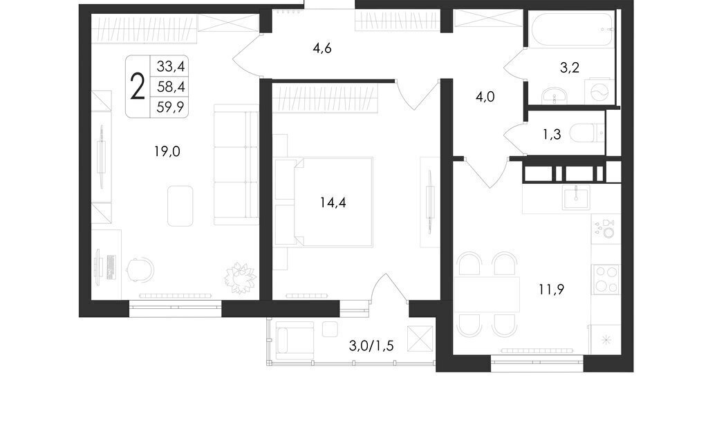 квартира г Воронеж ул Шишкова 140б/21 фото 1