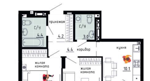 квартира г Пермь р-н Ленинский ул Газеты Звезда 5 фото 1