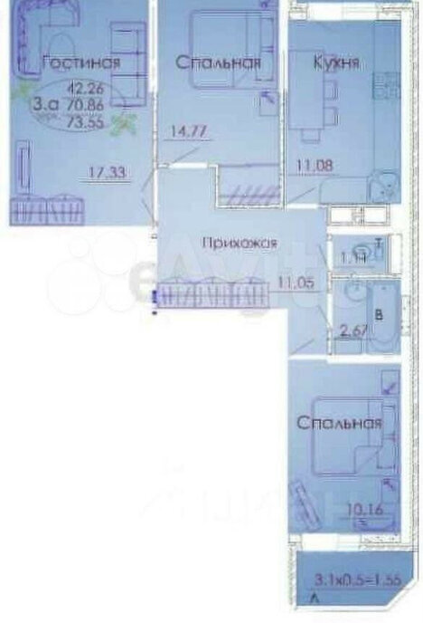 квартира г Краснодар ул Российская 79/3к 2 фото 8